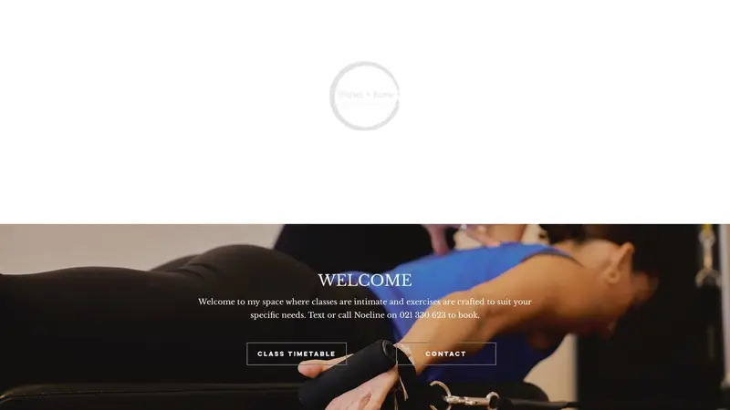 Homepage of pilatesplusbarre.co.nz