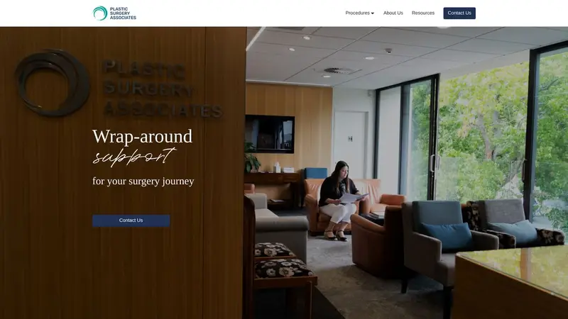 Homepage of plasticsurgeryassoc.co.nz