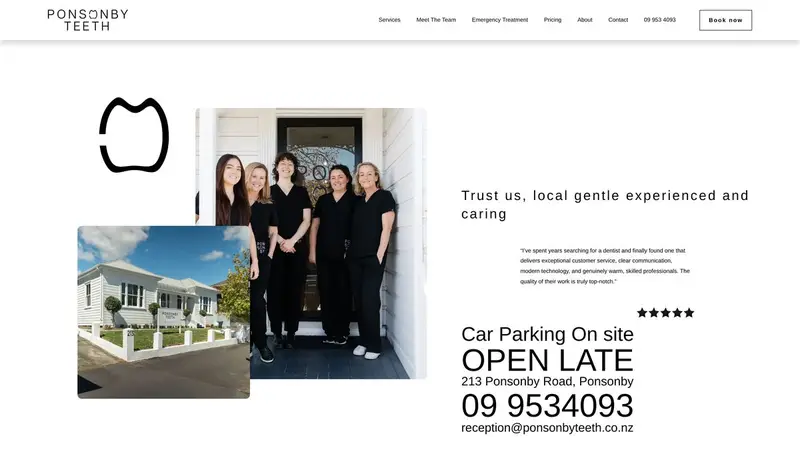Homepage of ponsonbyteeth.co.nz
