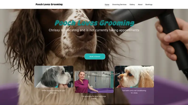 Homepage of poochlovesgrooming.co.nz