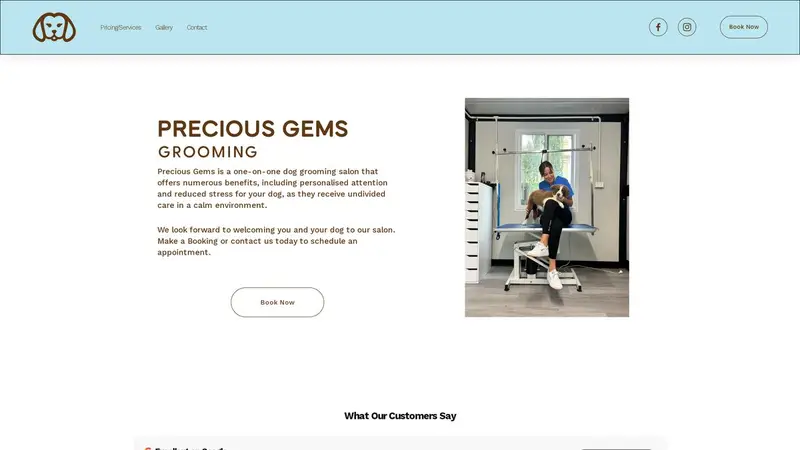 Homepage of preciousgemsgrooming.co.nz