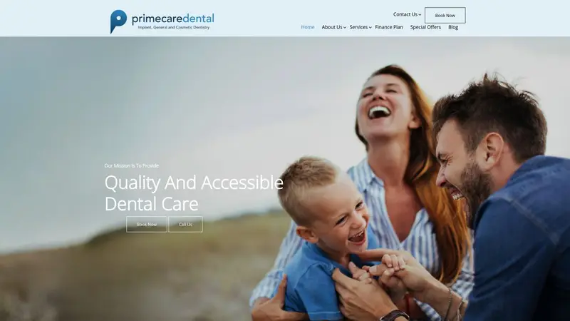 Homepage of primecaredental.co.nz