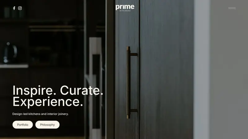 Homepage of primekitchens.co.nz
