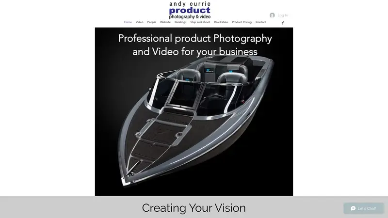 Homepage of productphotography.nz