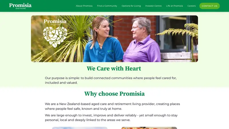 Homepage of promisia.co.nz