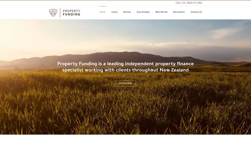Homepage of propertyfunding.co.nz