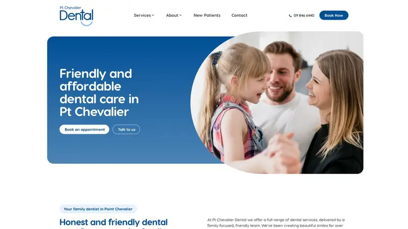 Homepage of ptchevalierdental.nz