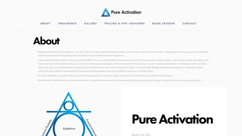 Homepage of pureactivation.co.nz