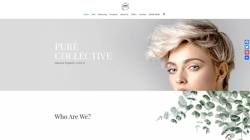 Homepage of purehairandbody.co.nz