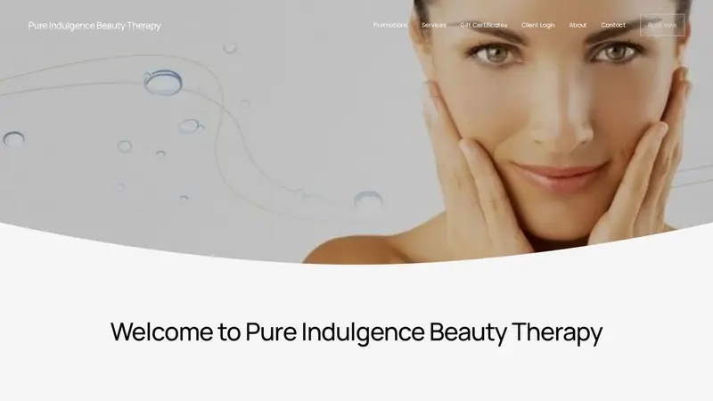 Homepage of pureindulgencebeautytherapy.co.nz