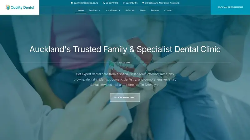 Homepage of qualitydental.co.nz