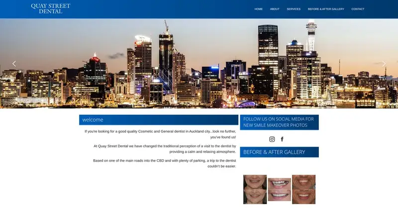 Homepage of quaystreetdental.co.nz