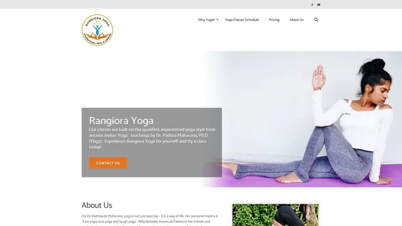 Homepage of rangiorayoga.co.nz