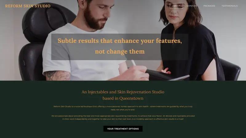 Homepage of reformskinstudio.co.nz