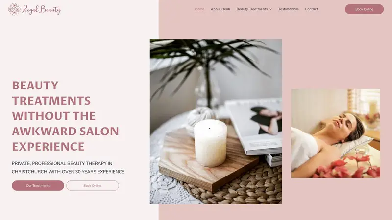 Homepage of regalbeauty.co.nz