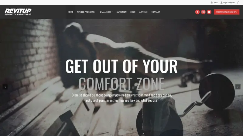 Homepage of revitupfitness.co.nz