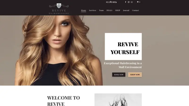 Homepage of revivehairchch.co.nz