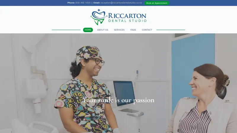 Homepage of riccartondentalstudio.co.nz
