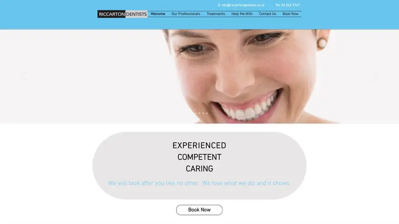 Homepage of riccartondentists.co.nz