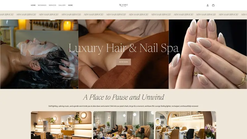 Homepage of riclounge.co.nz