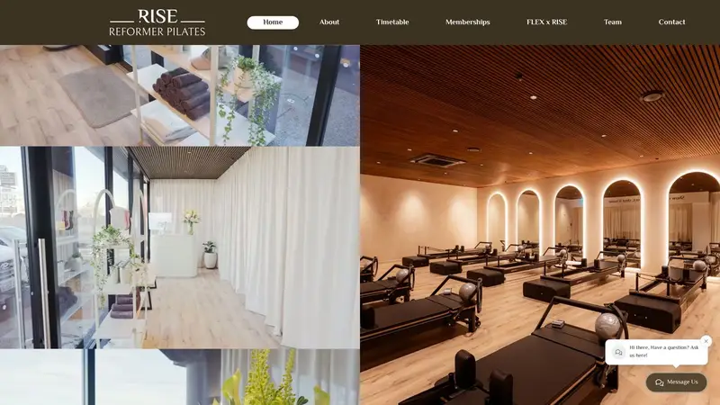 Homepage of risepilates.co.nz