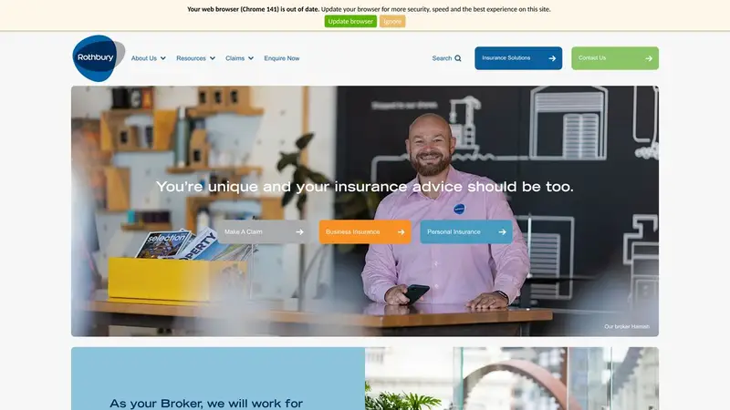 Homepage of rothbury.co.nz