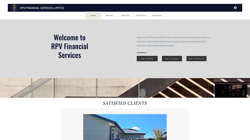 Homepage of rpvfinancial.co.nz
