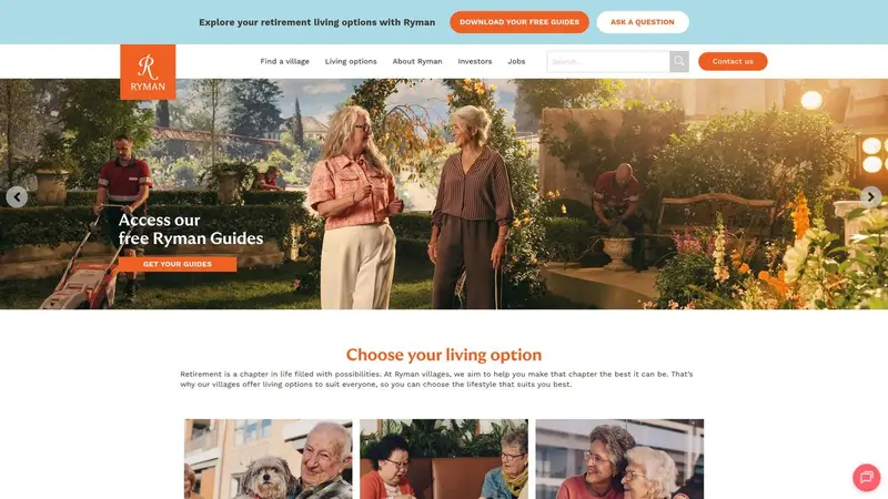 Homepage of rymanhealthcare.co.nz