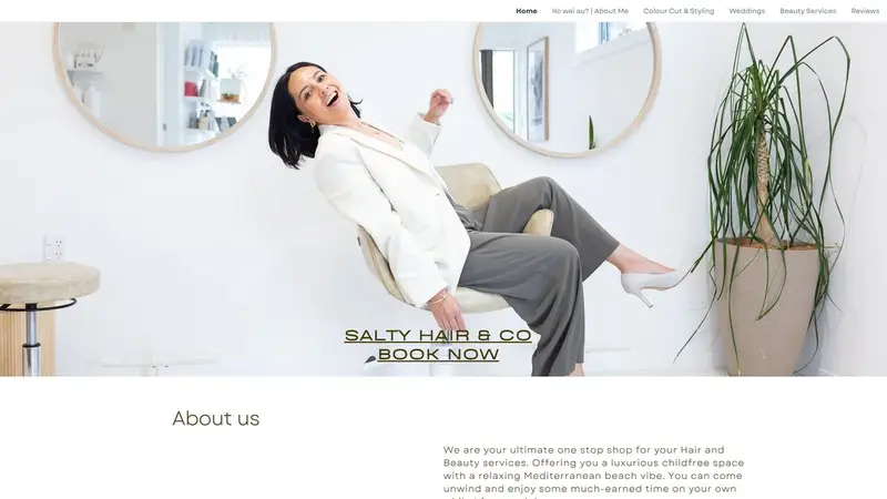 Homepage of saltyhairandco.nz