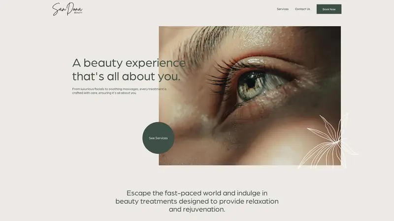 Homepage of sandonabeauty.co.nz