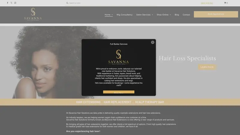 Homepage of savannahair.co.nz