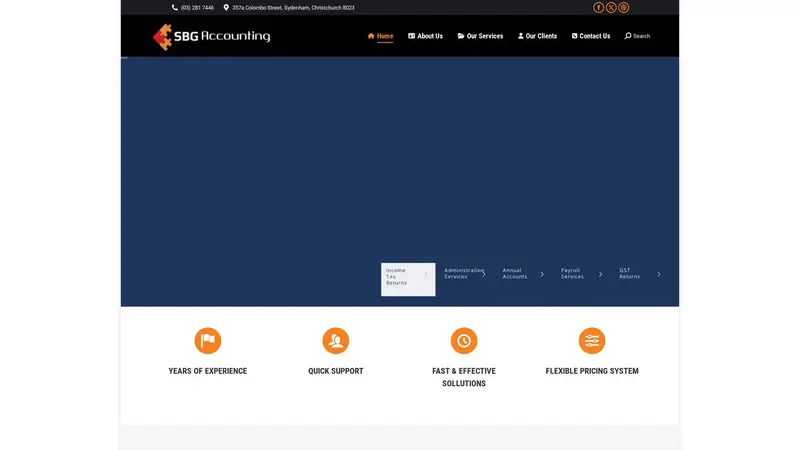 Homepage of sbgaccounting.co.nz