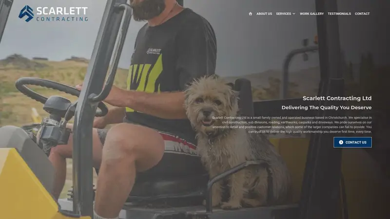 Homepage of scarlettcontracting.co.nz