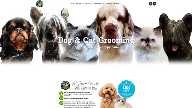 Homepage of scissorhounds.co.nz
