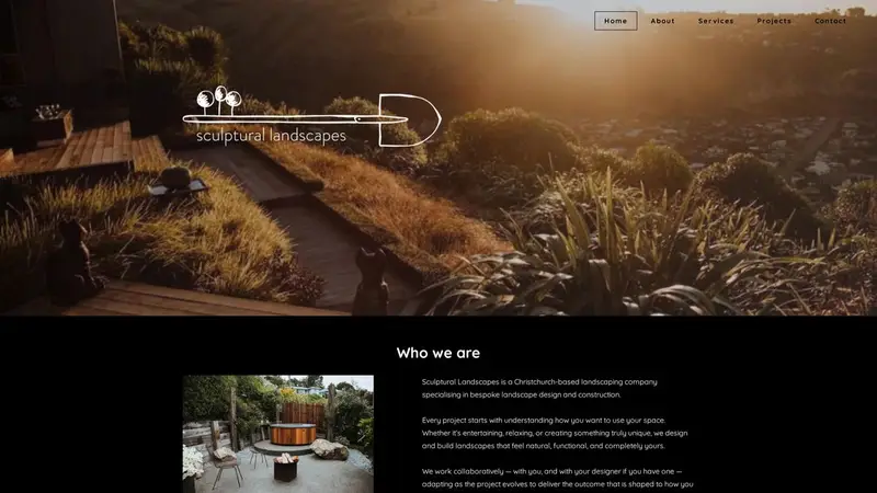 Homepage of sculpturallandscapes.co.nz