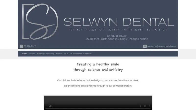 Homepage of selwyndental.co.nz