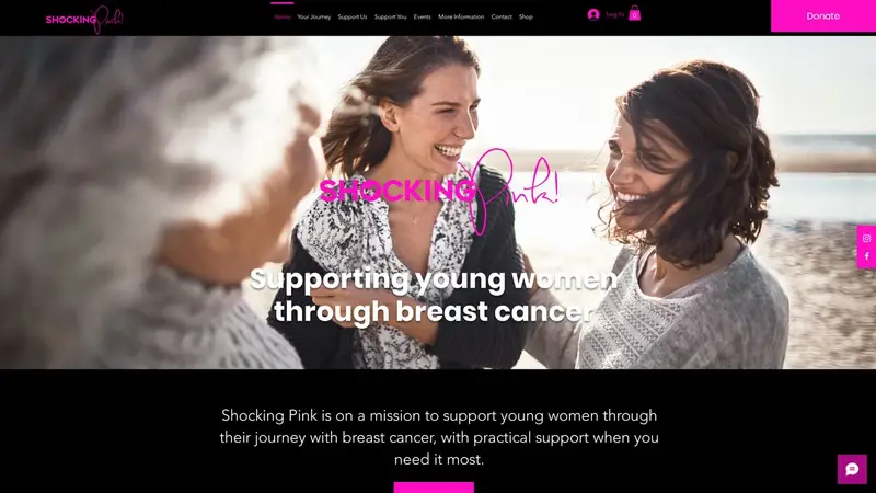 Homepage of shockingpink.org.nz