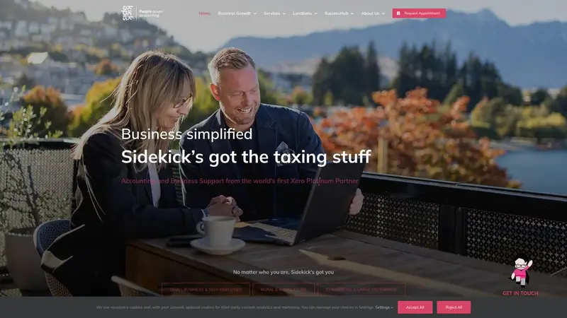 Homepage of sidekickca.co.nz