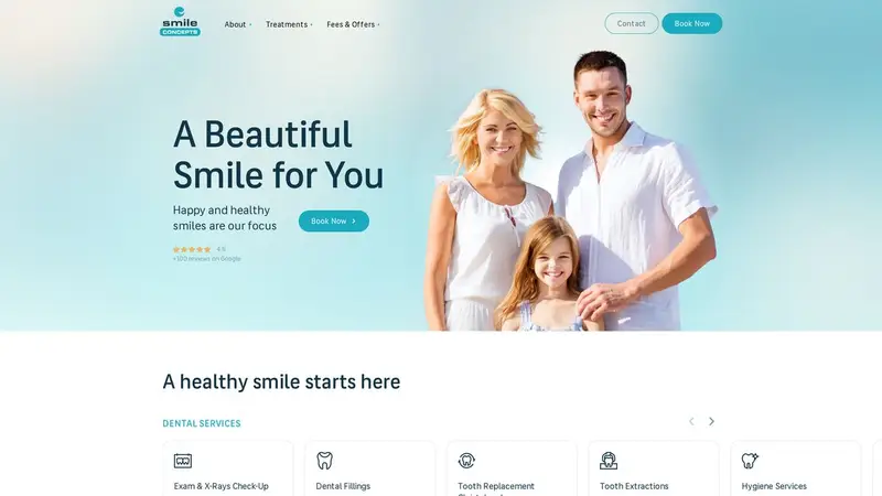 Homepage of smileconcepts.co.nz