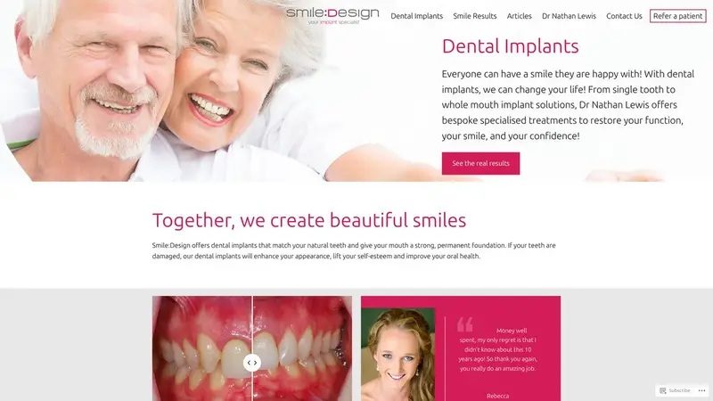 Homepage of smiledesign.co.nz
