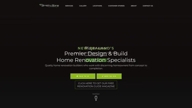 Homepage of smithandsons.co.nz
