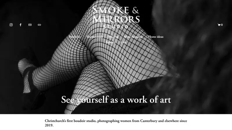 Homepage of smokeandmirrorsstudio.co.nz