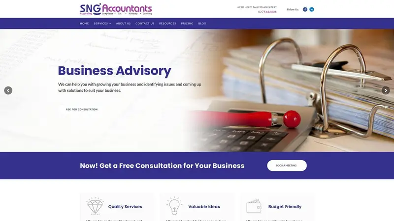 Homepage of sngaccounting.co.nz