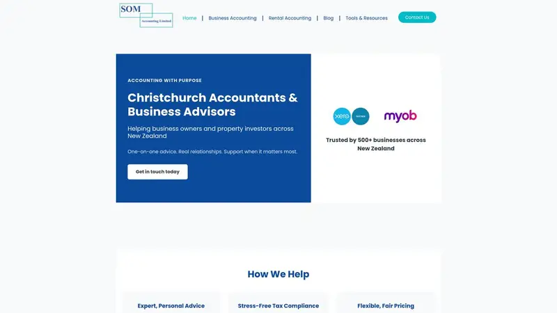 Homepage of somaccounting.co.nz