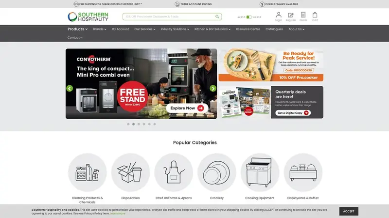 Homepage of southernhospitality.co.nz
