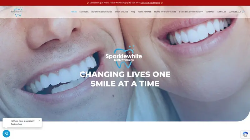 Homepage of sparklewhite.co.nz