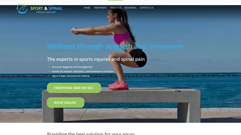 Homepage of sportandspinal.co.nz