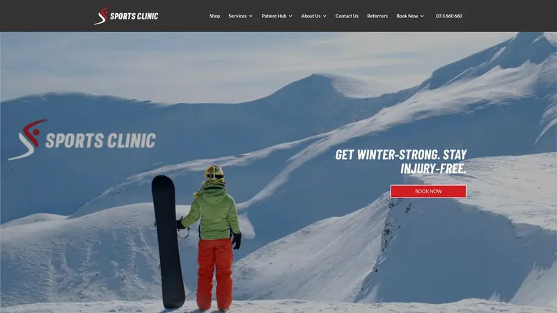 Homepage of sportsclinic.co.nz