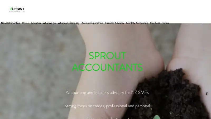 Homepage of sproutaccountants.co.nz