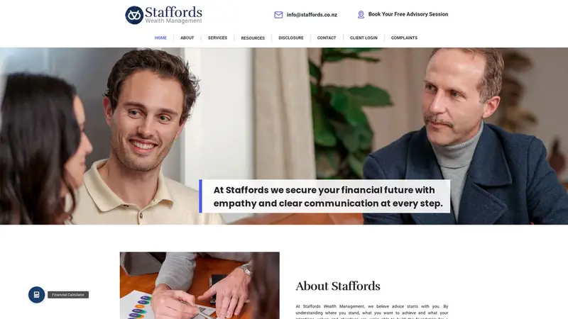 Homepage of staffords.co.nz